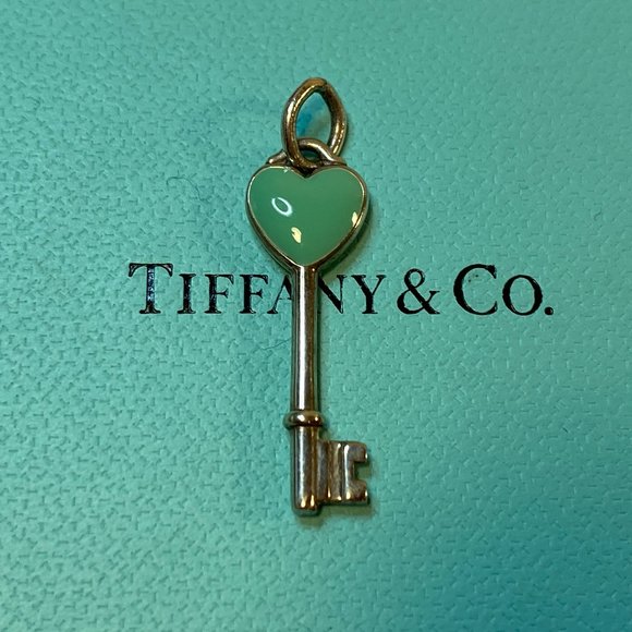 Tiffany & Co. Jewelry - RARE Blue Enamel Oval Heart Key Charm